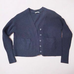 Reformation knitted cardigan navy blue